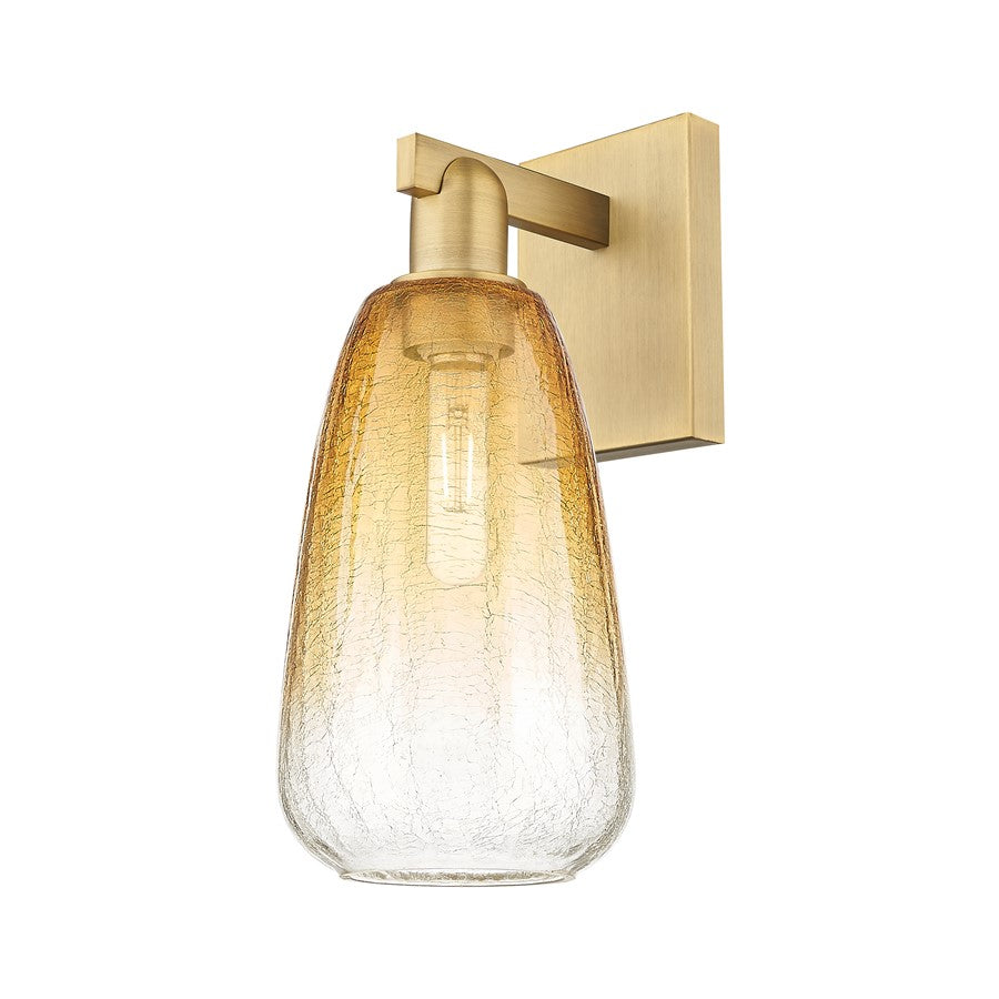 Innovations Brookhaven Almond 1Lt 6" Sconce, Brushed Brass/Amber