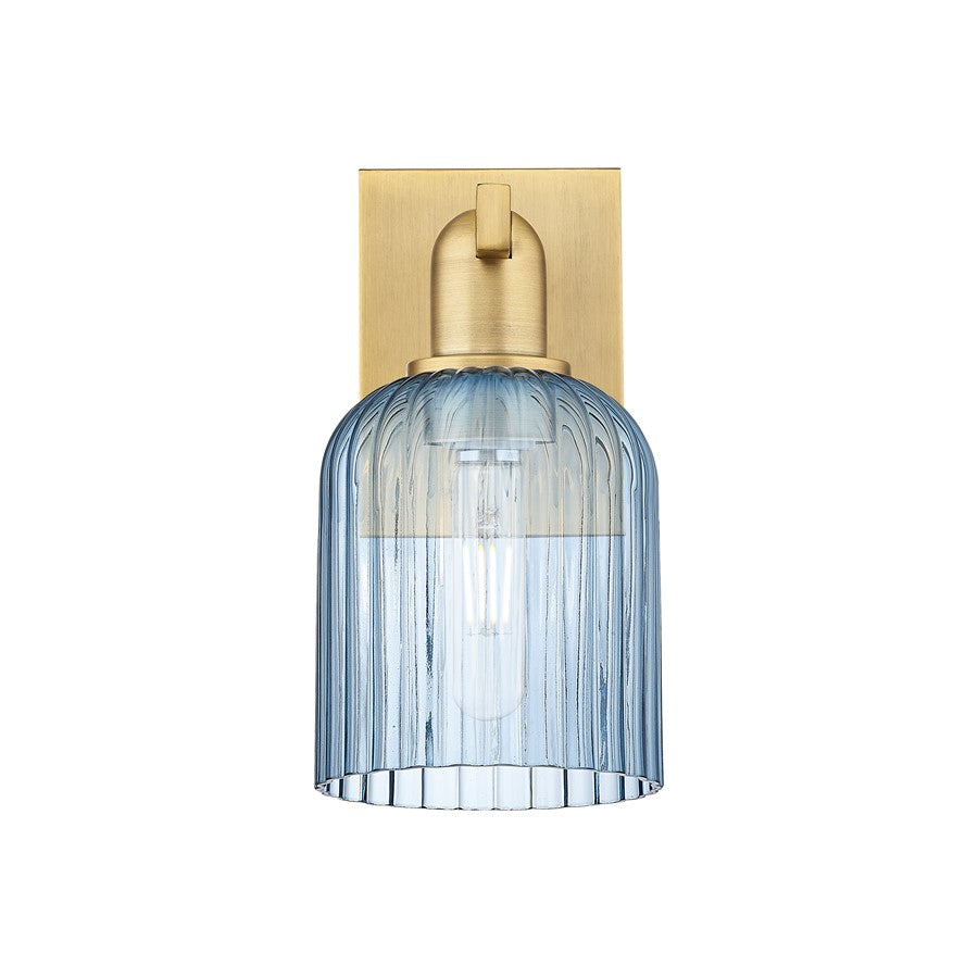 Innovations Bridal Veil 1Lt 5" Sconce, Brushed Brass/Blue
