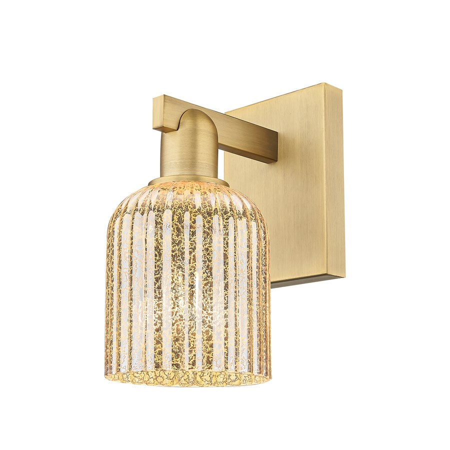 Innovations Bridal Veil 1Lt 5" Sconce, Brushed Brass/Mercury
