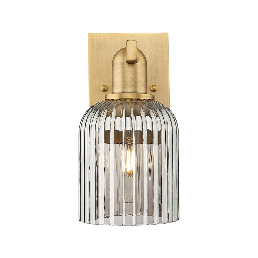 Innovations Bridal Veil 1Lt 5" Sconce, Brushed Brass/Smoke