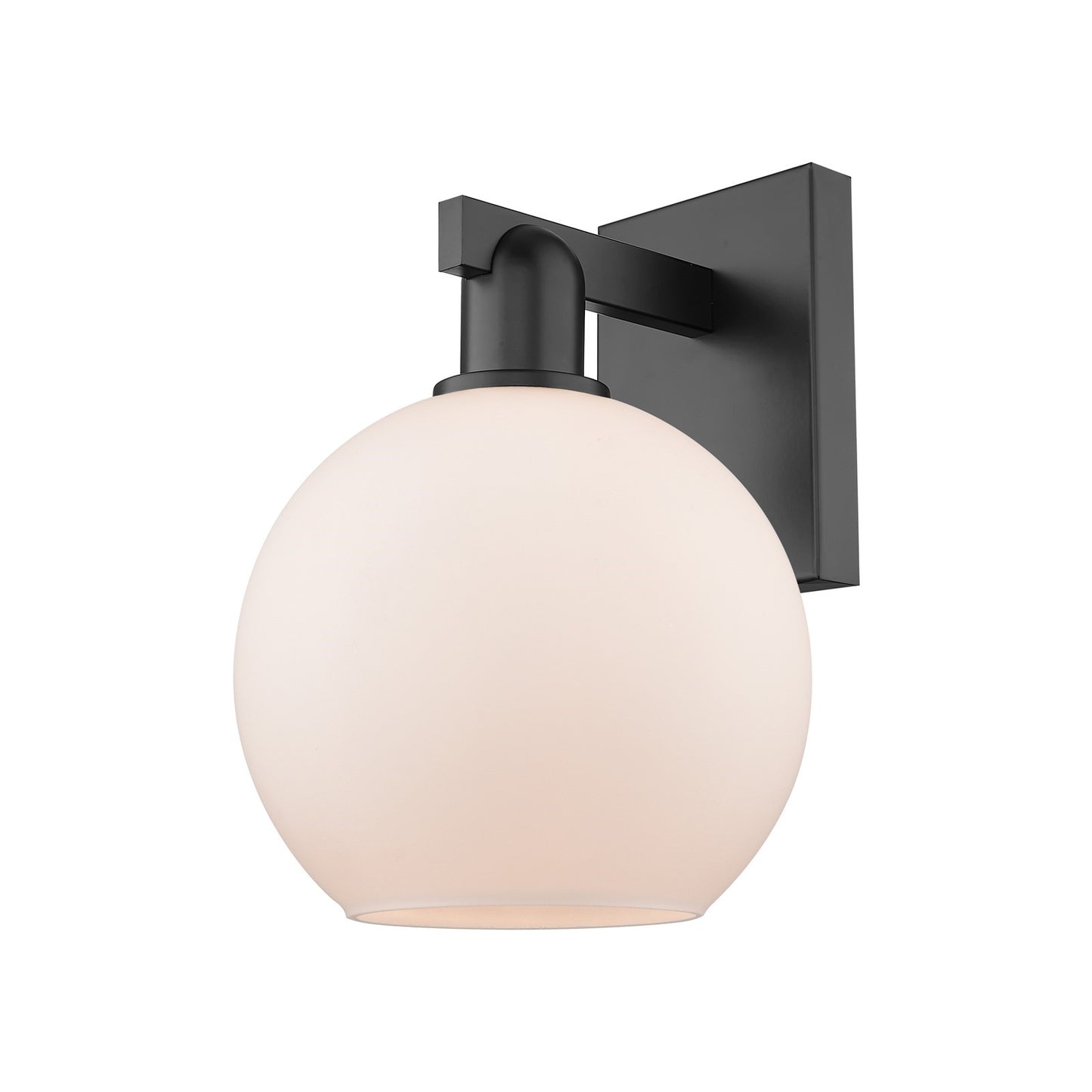 Innovations Athens 8in 1-Light Wall Sconce | Industrial Matte Black Steel and Matte White Glass | Bedroom & Hallway Accent | 8 x | Model 716-1W-BK-G121-8