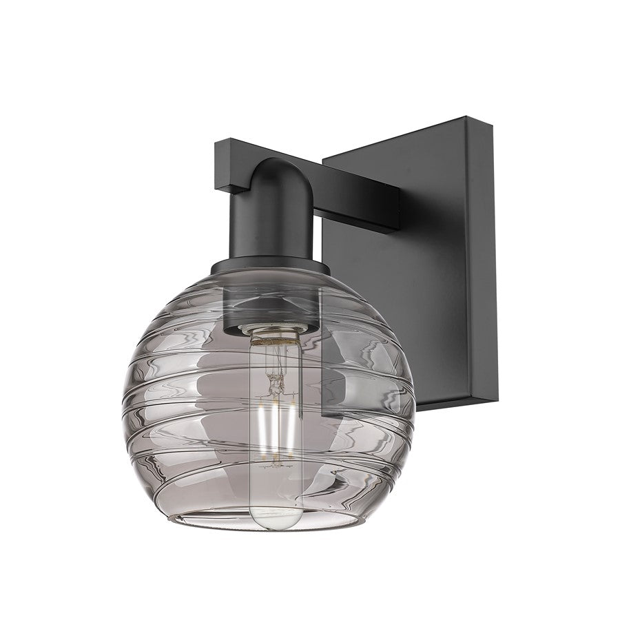 Innovations Athens Deco Swirl 1Lt 6" Sconce, Black/SDS - 716-1W-BK-G1213-6SM