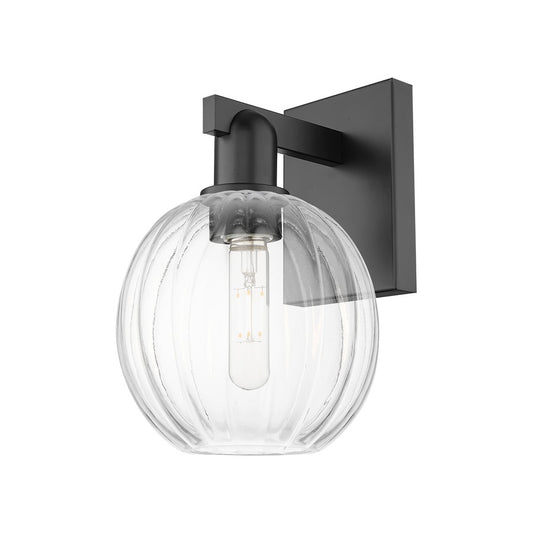 Innovations Preston 1Lt 7" Globe Wall Sconce, Black/Clear - 716-1W-BK-G458-7CL