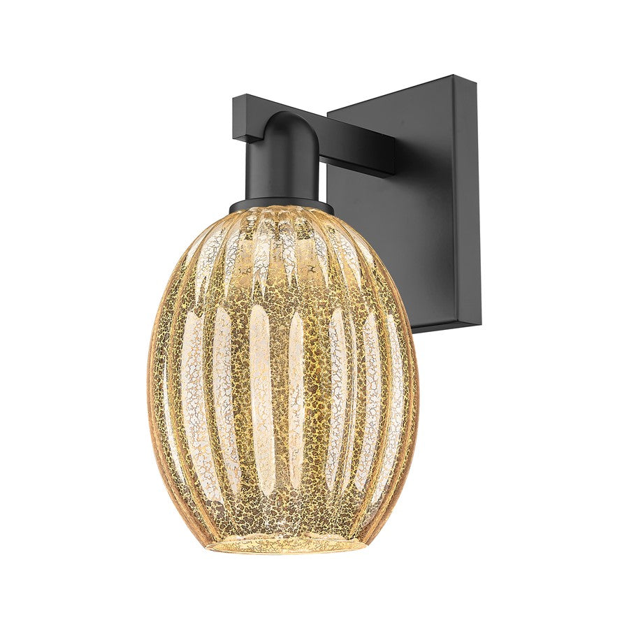 Innovations Preston 1Lt 6" Bell Wall Sconce, Black/Mercury