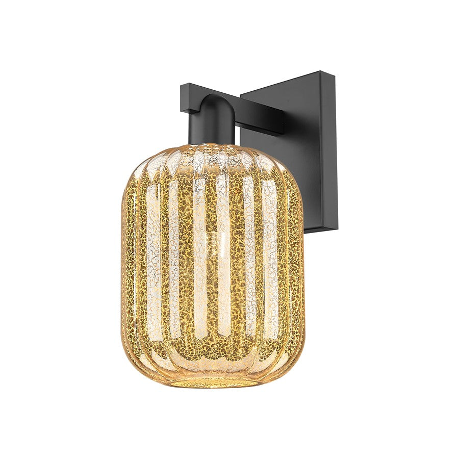 Innovations Preston 1Lt 7" Jar Wall Sconce, Black/Mercury - 716-1W-BK-G460-7ME