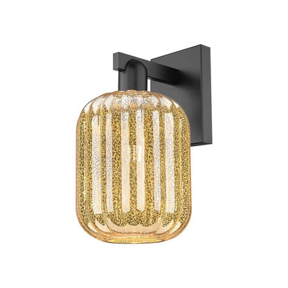 Innovations Preston 1Lt 7" Jar Wall Sconce, Black/Mercury - 716-1W-BK-G460-7ME