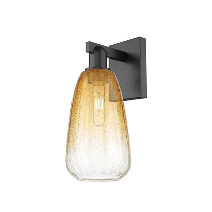 Innovations Brookhaven Almond 1Lt 6" Sconce, Black/Amber