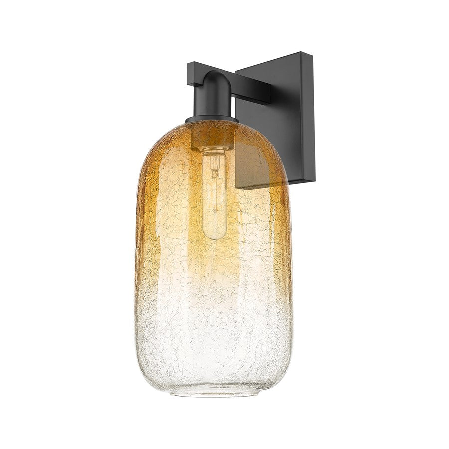 Innovations Brookhaven Cloche 1Lt 7" Sconce, Black/Amber - 716-1W-BK-G482-7AM