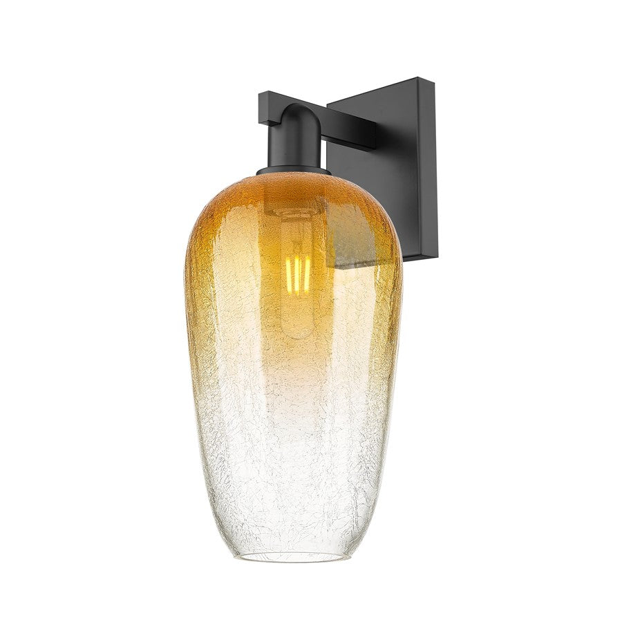 Innovations Brookhaven Flute 1Lt 7" Sconce, Black/Amber - 716-1W-BK-G484-7AM