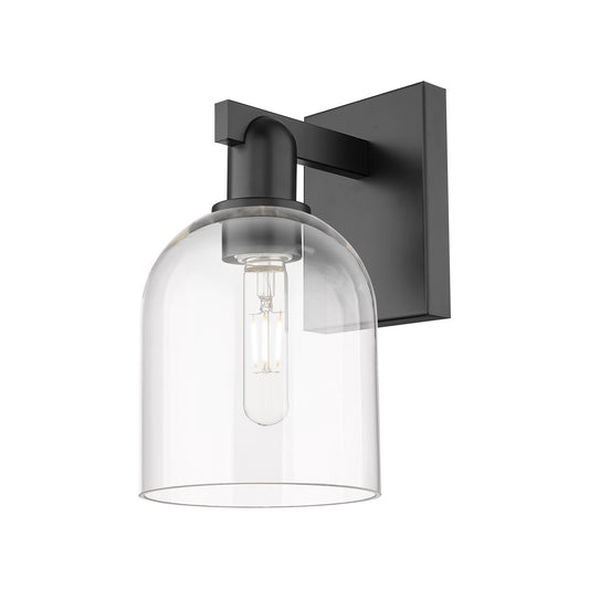 Innovations Bella 6in 1-Light Wall Sconce | Industrial Matte Black Steel and Clear Glass | Entryway & Hallway Accent | 5.5 x | Model 716-1W-BK-G558-6CL