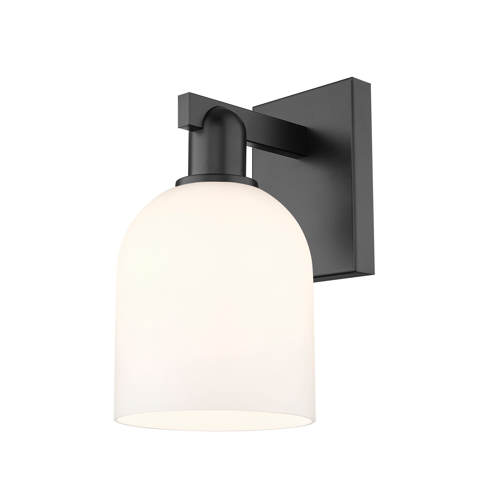 Innovations Bella 6in 1-Light Wall Sconce | Industrial Matte Black Steel and White Glass | Entryway & Hallway Accent | 5.5 x | Model 716-1W-BK-G558-6GWH