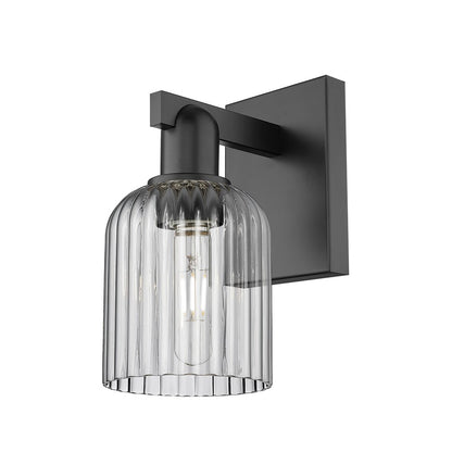 Innovations Bridal Veil 1Lt 5" Wall Sconce, Black/Smoke