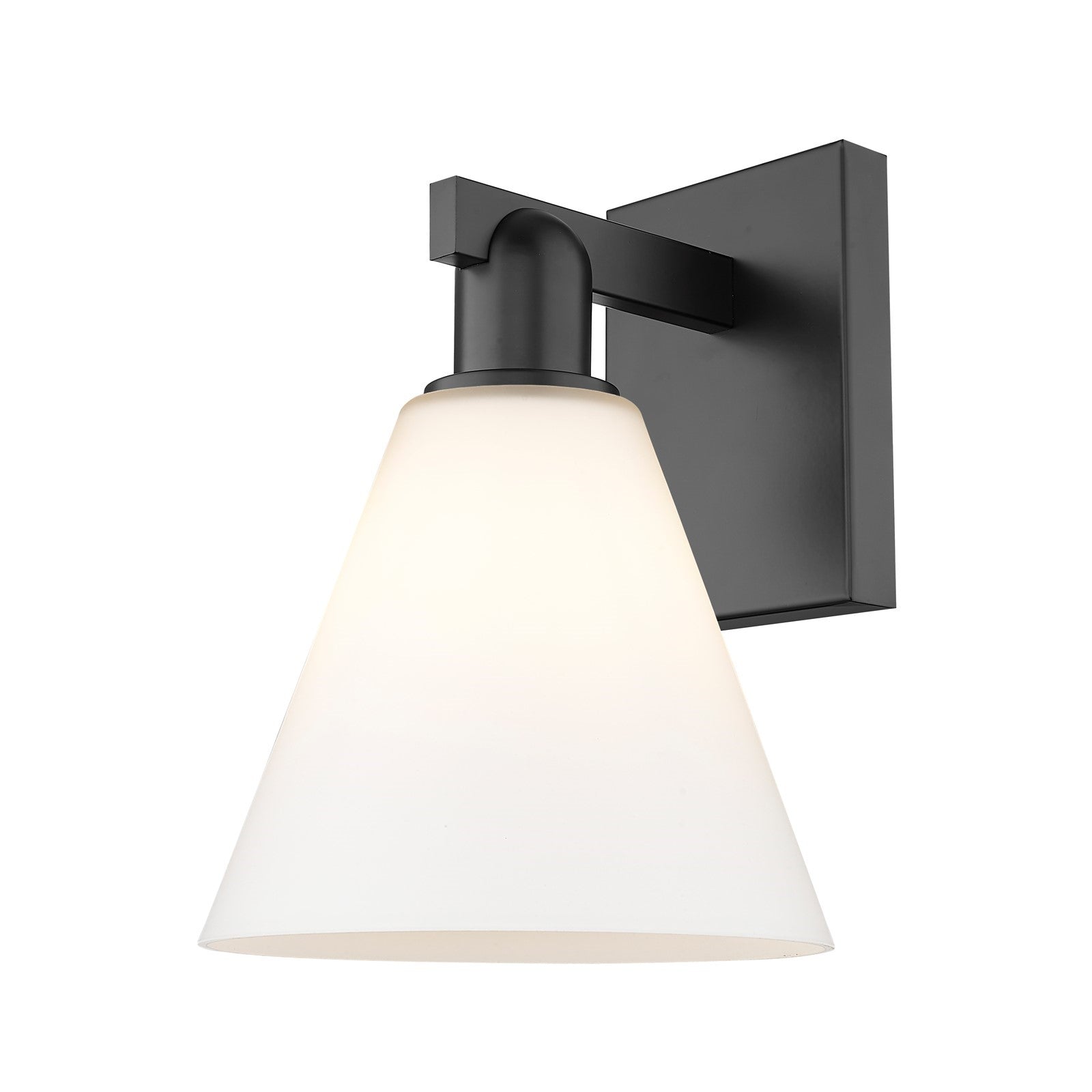 Innovations Berkshire Glass 8in 1-Light Wall Sconce | Industrial Matte Black Steel and Matte White Glass | Entryway & Hallway | Model 716-1W-BK-GBC-81