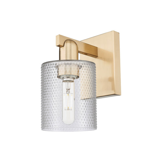 Innovations Cobbleskill 5in 1-Light Wall Sconce | Industrial Champagne Bronze Steel and Clear Glass | Bathroom & Hallway Accent | 5 | Model 716-1W-CB-G112