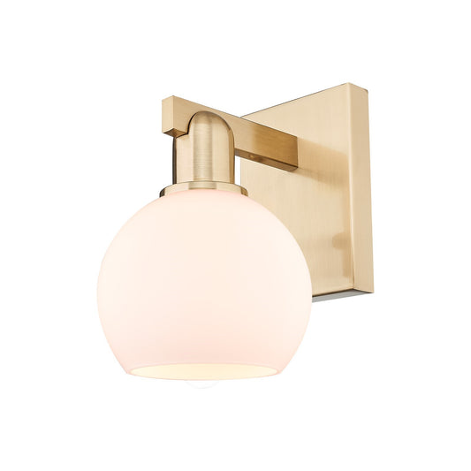 Innovations Athens 6in 1-Light Wall Sconce | Industrial Champagne Bronze Steel and Matte White Glass | Bedroom & Hallway Accent | Model 716-1W-CB-G121-6