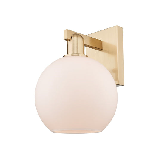 Innovations Athens 8in 1-Light Wall Sconce | Industrial Champagne Bronze Steel and Matte White Glass | Entryway & Hallway Accent | Model 716-1W-CB-G121-8