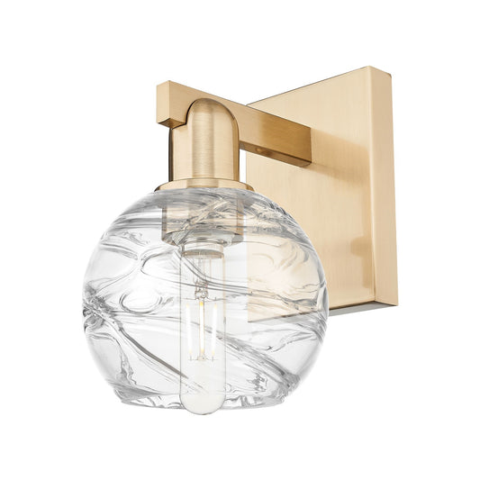 Innovations Athens Deco Swirl 6in 1-Light Wall Sconce | Industrial Champagne Bronze Steel and Clear Glass | Hallway & Bathroom | Model 716-1W-CB-G1213-6CL