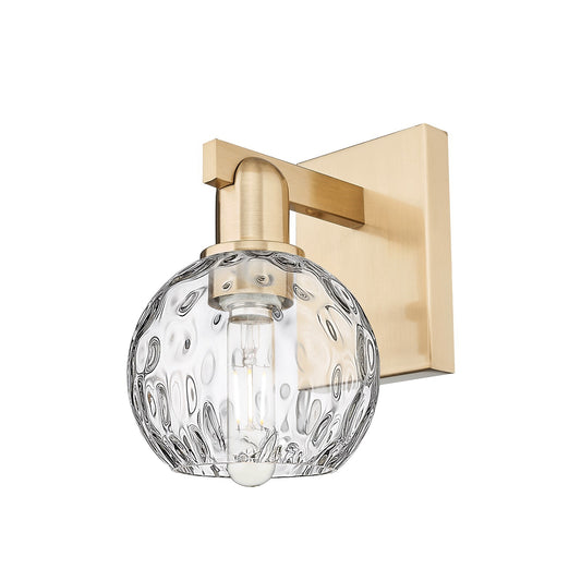 Innovations Athens Water Glass 6in 1-Light Wall Sconce | Industrial Champagne Bronze Steel and Clear Glass | Bathroom & Hallway | Model 716-1W-CB-G1215-6