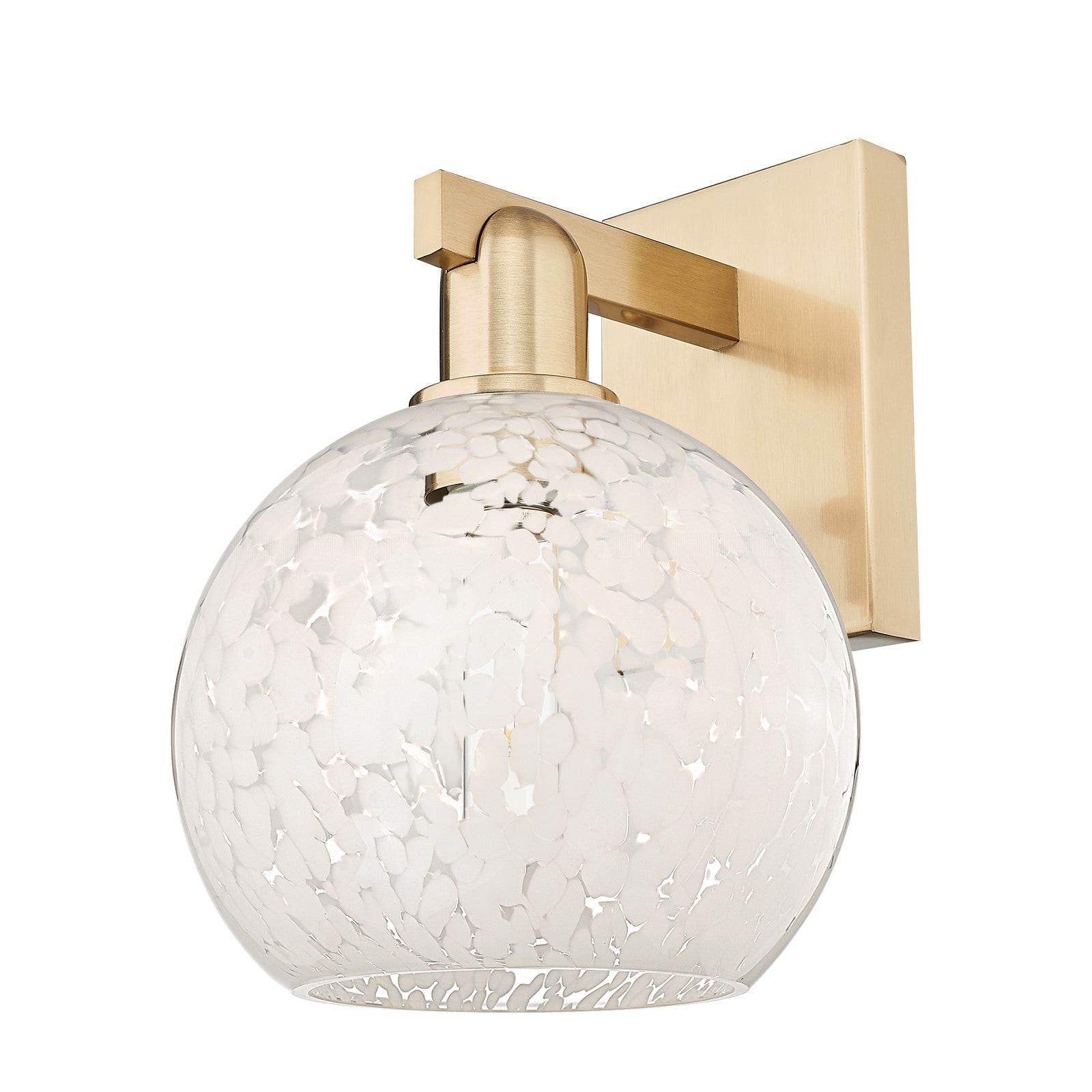 Innovations Lighting Arcadia 8in 1-Light Wall Sconce | Industrial Champagne Bronze Steel and White Mouchette Glass | Bathroom | Model 716-1W-CB-G1216-8WM