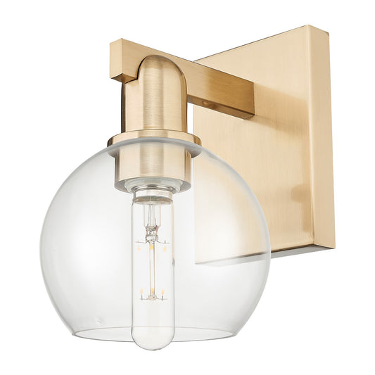 Innovations Athens 6in 1-Light Wall Sconce | Industrial Champagne Bronze Steel and Clear Glass | Bathroom & Hallway Accent | 5.88 | Model 716-1W-CB-G122-6