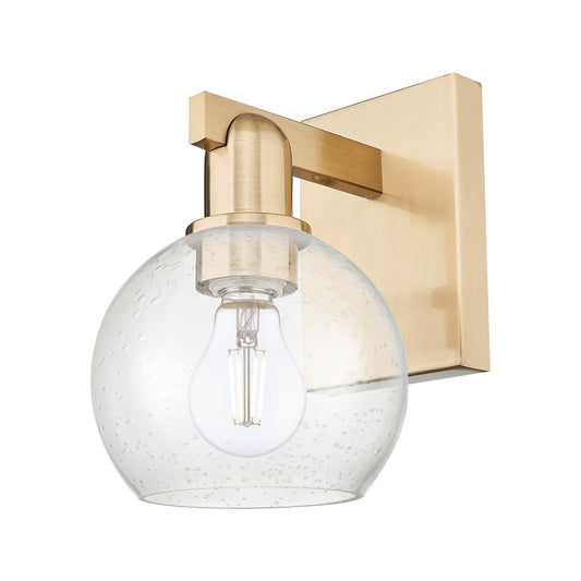 Innovations Athens 6in 1-Light Wall Sconce | Industrial Champagne Bronze Steel and Seedy Glass | Bathroom & Hallway Accent Light | Model 716-1W-CB-G124-6