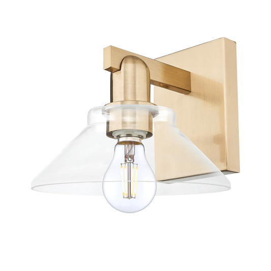 Innovations Orwell 8.38in 1-Light Wall Sconce | Industrial Champagne Bronze Steel and Clear Cone Glass | Hallway & Bathroom Accent | Model 716-1W-CB-G132