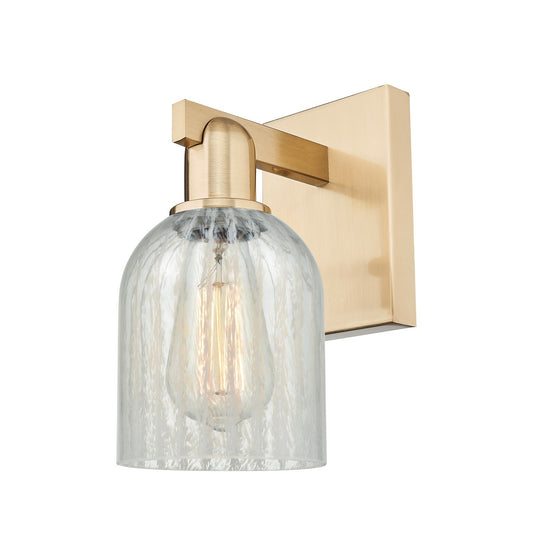 Innovations Caledonia 5in 1-Light Wall Sconce | Industrial Champagne Bronze Steel and Mouchette Glass | Bathroom & Hallway Accent | Model 716-1W-CB-G2511