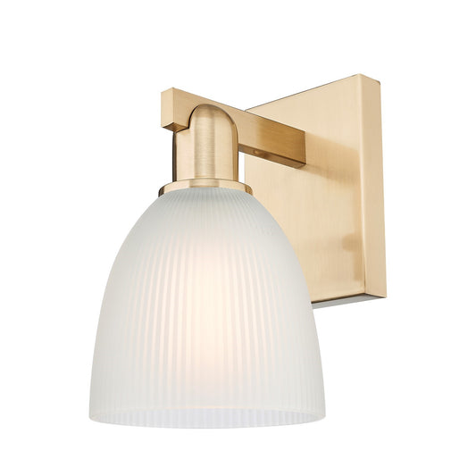 Innovations Castile 1-Light 6in Wall Sconce | Industrial Champagne Bronze Steel and White Glass Dome | Bathroom & Hallway Accent | Model 716-1W-CB-G381