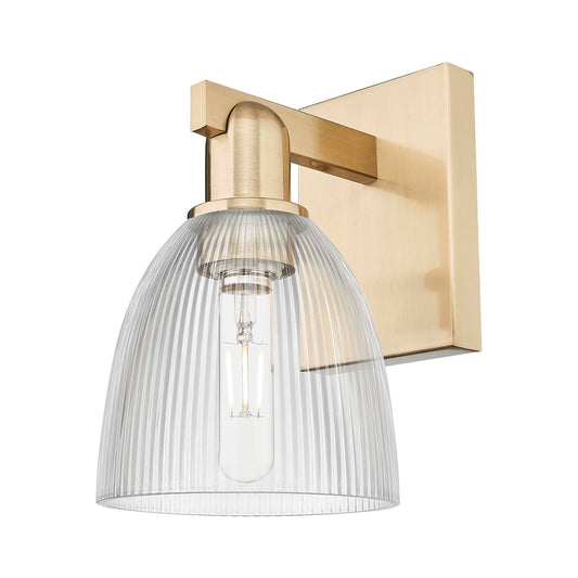 Innovations Castile 6in 1-Light Wall Sconce | Industrial Champagne Bronze Steel and Clear Glass | Bathroom & Hallway Accent | 6 x | Model 716-1W-CB-G382