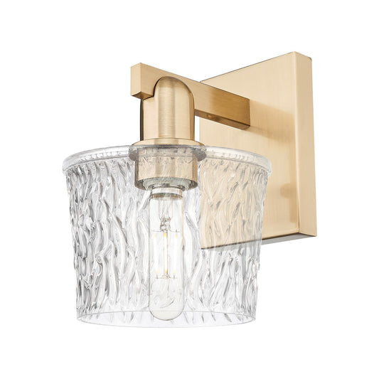 Innovations Niagara 7in 1-Light Wall Sconce | Industrial Champagne Bronze Steel and Clear Textured Glass | Living Room & Hallway | Model 716-1W-CB-G402