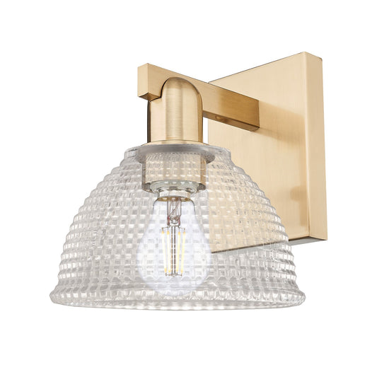 Innovations Arietta 8in 1-Light Wall Sconce | Industrial Champagne Bronze Steel and Clear Glass | Living Room & Hallway Accent | 8 | Model 716-1W-CB-G422