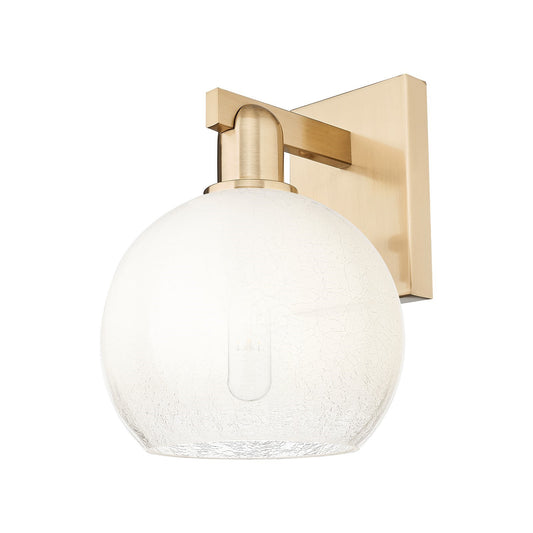 Innovations Brookhaven Globe 8in 1-Light Wall Sconce | Industrial Champagne Bronze Steel and Opal Glass | Damp-Rated Hallway & | Model 716-1W-CB-G483-8OP
