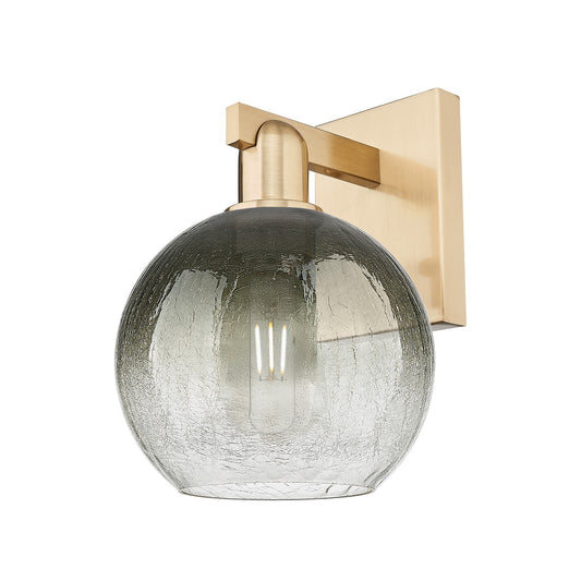 Innovations Brookhaven Globe 7.88in 1-Light Wall Sconce | Industrial Champagne Bronze Steel and Slate Glass | Bathroom & | Model 716-1W-CB-G483-8SL