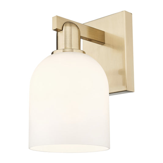 Innovations Bella 6in 1-Light Wall Sconce | Industrial Champagne Bronze Steel and White Glass | Living Room & Hallway Accent | Model 716-1W-CB-G558-6GWH