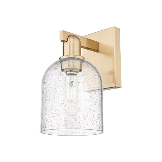 Innovations Bella 1-Light 5.5in Wall Sconce | Industrial Champagne Bronze Steel and Seedy Glass | Bathroom & Hallway Accent | Model 716-1W-CB-G558-6SDY