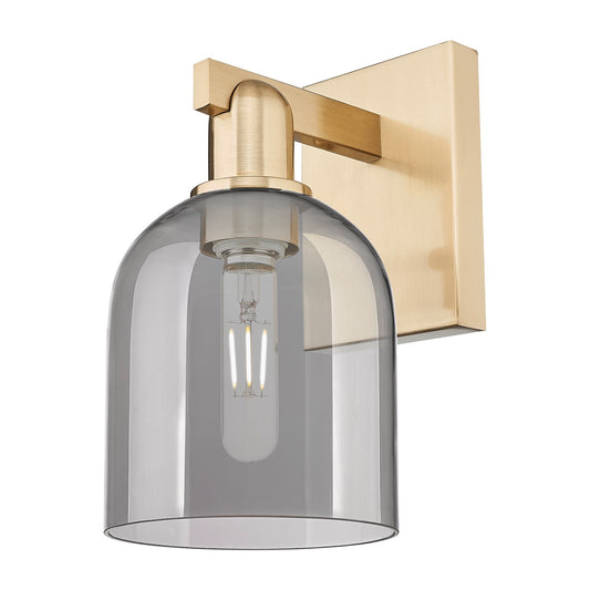 Innovations Bella 6in 1-Light Wall Sconce | Industrial Champagne Bronze Steel and Light Smoke Glass | Bathroom & Hallway Accent | Model 716-1W-CB-G558-6SM