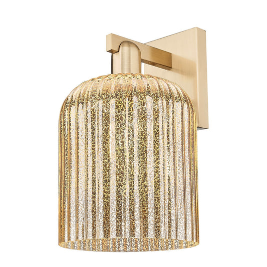 Innovations Bridal Veil 8in 1-Light Wall Sconce | Industrial Champagne Bronze Steel and Mercury Ribbed Glass | Bathroom & | Model 716-1W-CB-G559-8ME
