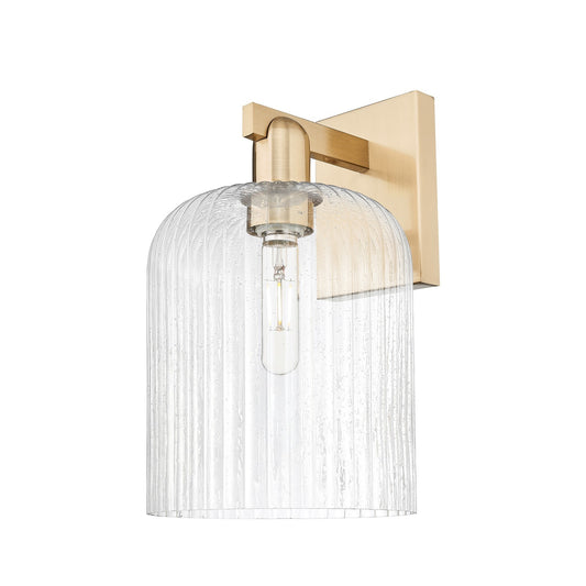Innovations Bridal Veil 8in 1-Light Wall Sconce | Industrial Champagne Bronze Steel and Seedy Glass | Bedroom & Hallway Accent | Model 716-1W-CB-G559-8SDY