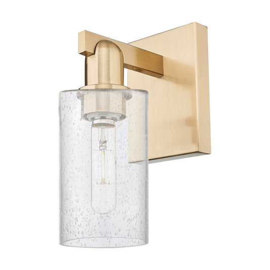 Innovations Clymer 1-Light 4in Wall Sconce | Industrial Champagne Bronze Steel and Seedy Glass | Hallway & Bathroom Accent | 3.88 x | Model 716-1W-CB-G804