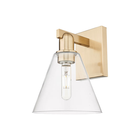 Innovations Berkshire Glass 1-Light 8in Wall Sconce | Industrial Champagne Bronze Steel and Clear Glass | Entryway & Hallway | Model 716-1W-CB-GBC-82