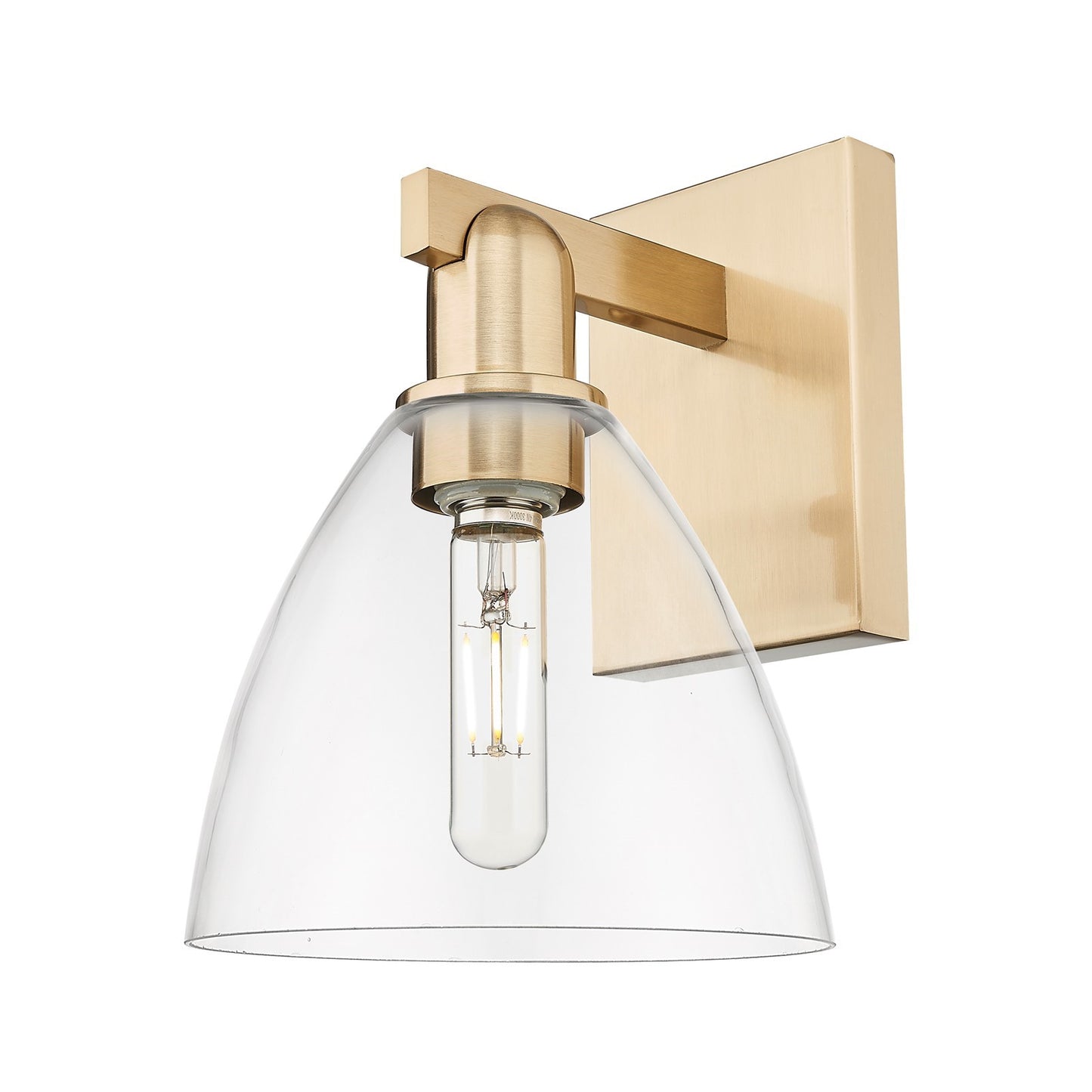 Innovations Bristol 8in 1-Light Wall Sconce | Industrial Champagne Bronze Steel and Clear Glass | Hallway & Bathroom Accent | Model 716-1W-CB-GBD-752