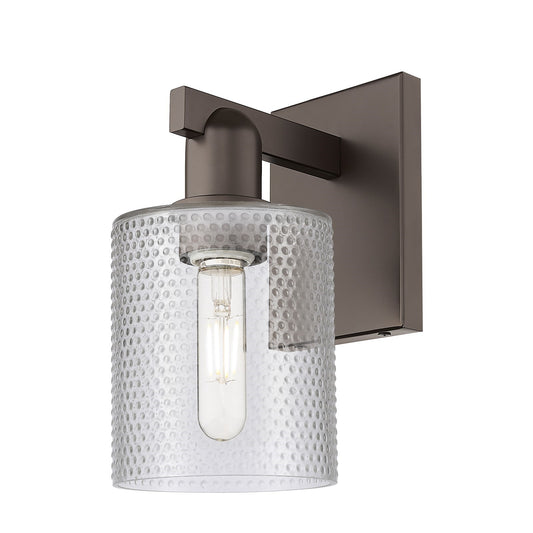 Innovations Cobbleskill 5in 1-Light Wall Sconce | Industrial Oil Rubbed Bronze Steel and Clear Glass | Entryway & Hallway Accent | Model 716-1W-OB-G112