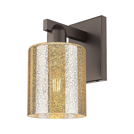 Innovations Cobbleskill 5in 1-Light Wall Sconce | Industrial Oil Rubbed Bronze Steel and Mercury Glass | Damp Rated Bathroom & | Model 716-1W-OB-G116