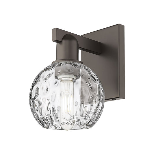 Innovations Athens Water Glass 1-Light Wall Sconce | Industrial Oil Rubbed Bronze Steel and Clear Water Glass | Bedroom & | Model 716-1W-OB-G1215-6