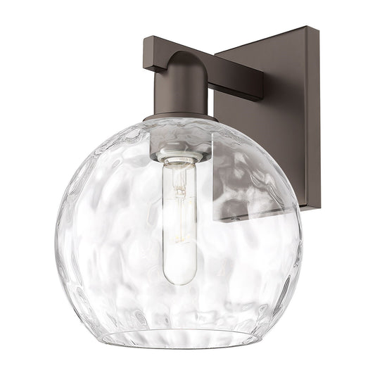 Innovations Athens Water Glass 8in 1-Light Wall Sconce | Industrial Oil Rubbed Bronze Steel and Clear Glass | Bathroom & Hallway | Model 716-1W-OB-G1215-8
