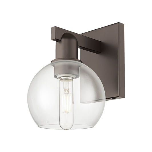 Innovations Athens 6in 1-Light Wall Sconce | Industrial Oil Rubbed Bronze Steel and Clear Glass | Hallway & Bathroom Accent | Model 716-1W-OB-G122-6