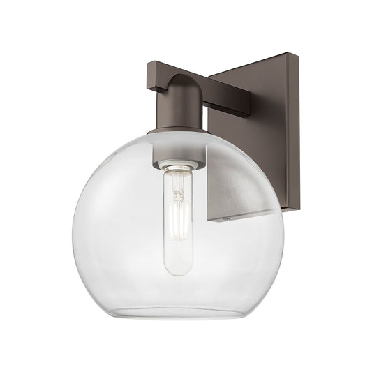 Innovations Athens 8in 1-Light Wall Sconce | Industrial Oil Rubbed Bronze Steel and Clear Glass | Bathroom & Hallway Accent | 8 x | Model 716-1W-OB-G122-8