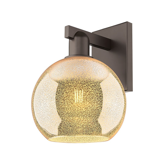 Innovations Athens 8in 1-Light Wall Sconce | Industrial Oil Rubbed Bronze Steel and Mercury Glass | Bathroom & Hallway Accent | 8 | Model 716-1W-OB-G128-8