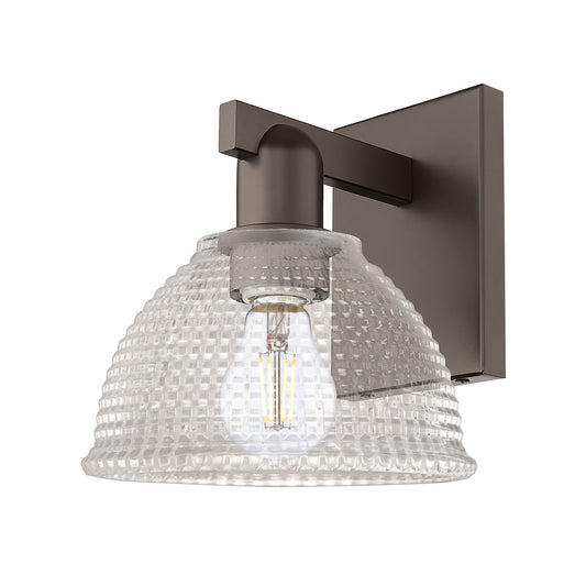 Innovations Arietta 8in 1-Light Wall Sconce | Industrial Oil Rubbed Bronze Steel and Clear Glass | Bathroom & Hallway Accent Light | Model 716-1W-OB-G422