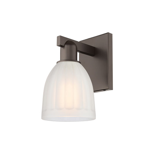 Innovations Brookfield 6in 1-Light Wall Sconce | Industrial Oil Rubbed Bronze and White Ribbed Glass | Bathroom & Hallway Accent | Model 716-1W-OB-G441